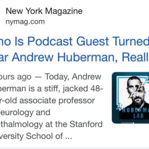 Jen Gunter Instagram - Interesting piece in @nymag on Huberman, the King of Science-ish optimization and supplements. If anyone personifies profiting from the quantified self, it’s him. So many supplements, so little good science to support them. For example, his expert collection at momentous includes Fadogia Agrestis for hormone support, but hormone support is a medically meaningless term. There are no studies on the page supporting its use, but a claim is made that it can raise levels of LH and increase testosterone. I found one study in PubMed from 2005 showing Fadogia agrestis increased testosterone levels over one week…in male rats. There are a few rat studies, but no clinical trials in humans that I could find. And no studies on female mice. The product seems marketed to both men and women to build muscle and optimize whatever. Obviously, this means it is safe and effective for humans to take for 4 weeks at a time, with a one week break before starting again (heavy sarcasm). 

Swipe to see the quote from his people that left my jaw on the floor. 

I’ll put the link in my stories.

Since it was unclear to some people, the jaw on the floor is Sarah said they wanted to have children together and his spokesperson qualified that they were making embryos. I was thinking how Sarah must have felt reading that. I don’t think embryos are children. (I’ve edited this for clarity).