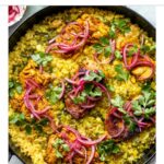 Jen Gunter Instagram – I just made this absolute winning one pot turmeric chicken and rice dinner from @dishingouthealth 

My photo is terrible (you can swipe to see), so I didn’t want to lead with it 😂

Instead of the canned lite coconut milk, I used the unsweetened coconut milk you find in the dairy case. I added green peas for extra veggies and protein. The sumac onions took it to the next level. 

It absolutely satisfied my Venn diagram of nutritious, delicious, and easy to make. Will definitely make again. Prep time was 20 minutes or so and another 25 minutes of baking.