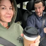 Jenna Elfman Instagram - Our 29th wedding anniversary today. Together 33 years this month. Driving around in the rain, sipping coffee, eating quiches and still thoroughly enjoying each other’s company. The little moments are my most favorite. Such a blessing to spend more than half my life with my very best friend. @bodhielfman 💚