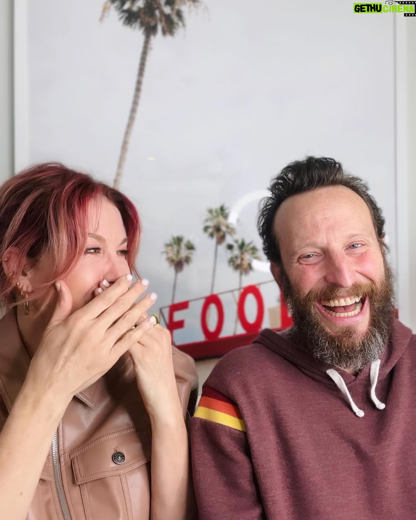 Jenna Elfman Instagram - Been together for 32 years & still have these moments often. Grateful for that!😍 @kickingelfman fun bits coming to ya SOON! #MarriageIsFunny