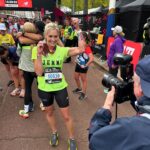 Jenni Falconer Instagram - What a day. 😍 London Marathon day is my favourite day of the year. Even today, when I had an issue with my toes, I still smiled I would say around 90% of the way round. (My toes cut open and were bleeding from mile 9-they really hurt). It may have prevented me getting the time I’d hoped but I was only 30 minutes behind with my walk/run combo. So I am super delighted with the end result. Thank you to everyone that called my name and cheered me on….you made a difference. The crowds get better and better every single year. Today was also a perfect marathon day-not too hot, blue skies, the sun was shining. ☀️ I couldn’t fault anything apart from perhaps sadly my trainers needed to be bigger. I will not make that mistake again. Well done to everyone who took on the 26.2 mile run and congratulations if you also crossed that finish line. What a special club that was today. I am incredibly proud to have been a part of it. Thank you @londonmarathon for putting on such an immense event. Now who’s going in the ballot for next year? 💙 #londonmarathon #marathon2024 #london
