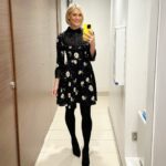Jenni Falconer Instagram - Final Friday of February. ❤️ Day 54 of 2024. 26 days till Spring. 🌸 35 days till Good Friday. 🐣 58 days till the London Marathon. 🏃🏼‍♀️ Dress: Vintage @thekooples 🖤 #inworkloomirrorselfie #falconerfashion #friyay