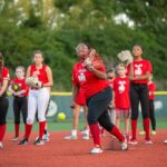 Jennie Finch Instagram - Jennie Finch concluded her eight city pitching tour on Tuesday at the Reds Youth Academy and what an honor it was to have her work with our girls! 25 pitchers and 25 catchers attended the clinic where Jennie revealed her pitching secrets, rhythm, power and speed. #stickitandspinit This was a once in a lifetime opportunity for these student-athletes to not only meet and learn from Jennie, but also see where a passion for softball can lead. Thank you @jfinch27 !! 🐐🥎