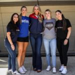 Jennie Finch Instagram - The celebration continued for our new stadium partnership with @DevonEnergy! Jennie Finch was honored as a guest speaker for the event and had a moving words on this partnership and what it means to the sport! (Slide 3 & 6). #USASoftball, OKC Spark, OU Softball, and OSU Softball had representatives at the Devon Employee Event in Downtown OKC at the Devon Tower to sign autographs and throw some batting practice!