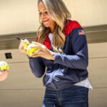Jennie Finch Instagram - The celebration continued for our new stadium partnership with @DevonEnergy! Jennie Finch was honored as a guest speaker for the event and had a moving words on this partnership and what it means to the sport! (Slide 3 & 6). #USASoftball, OKC Spark, OU Softball, and OSU Softball had representatives at the Devon Employee Event in Downtown OKC at the Devon Tower to sign autographs and throw some batting practice!