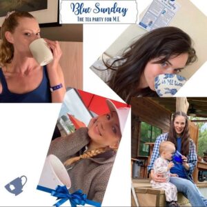 Jennie Jacques Instagram - It’s #meawarenessday May 12th 🦋 coinciding with #florencenightingale bday who was sadly bedridden 🛌 for most of the later half of her life! See @smileforme post ⬆️ I’ve also included a post from @longcovidsos 💥for fighting the good fight together is key - along with my #tb posts of @teapartyform.e celebrating 🥳 #bluesunday 
*
This Sunday I’ll be joining @teapartyform.e #bluesunday2023 & hopefully throwing some sort of blue themed party 🎉 it’s so easy to join in; 
1. wear something blue 💙 
2. get out your fave cups, saucers & maybe a slice of cake 🍰 
3. donate what you’d pay in a cafe to one of the #mecharities - I’ll pop @teapartyform.e donation page as a link in my LinkTree 🌳 check the old bio ⬆️ 
*
If you enter the @bake4mecfs contest, why not take a slice of what ever you bake with a coffee ☕️ over to @teapartyform.e & get partying with us! 
*
Each year I have had a different tea party 🎈 to join this incredible @teapartyform.e fundraiser - one with my dog 🐶 - a virtual party with @historyvikings Queens @officialamybailey @therealalyssas @katherynwinnick 💥 & a blue themed books-in-bed party too 😂 
*
A toast to light hearted ways to raise funds & awareness for a dark illness & moreover to including the #millionsmissing