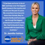 Jennifer Ashton Instagram - Award-winning journalist, best-selling author, nutritionist and double board-certified physician @drjashton has announced new plans for her women’s wellness company, Ajenda. With these plans, Dr. Jen will be leaving ABC News at the end of June after 13 years.