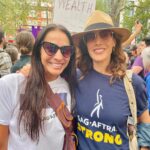 Jennifer Beals Instagram - From yesterday’s electrifying @equityuk rally. We at @SAGAFTRA are on strike so that all members can make a livable wage, and work with dignity and respect under a FAIR contract. The business has changed and like the economic repercussions around North America the middle class is being squeezed out. Currently 87%of the membership cannot qualify for our Health and Pension plan because they make less than the $26,470 needed for the eligibility threshold. Our antiquated contracts have not kept up with the cost of living, or the restructuring of the business. The AMPTP would have us believe the train has left the station, but we know that’s not true. We can stop it here and now and revise the system. We can do it together. Thank you @equityuk for having our backs.