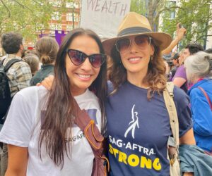 Jennifer Beals Instagram - From yesterday’s electrifying @equityuk rally. We at @SAGAFTRA are on strike so that all members can make a livable wage, and work with dignity and respect under a FAIR contract. The business has changed and like the economic repercussions around North America the middle class is being squeezed out. Currently 87%of the membership cannot qualify for our Health and Pension plan because they make less than the $26,470 needed for the eligibility threshold. Our antiquated contracts have not kept up with the cost of living, or the restructuring of the business. The AMPTP would have us believe the train has left the station, but we know that’s not true. We can stop it here and now and revise the system. We can do it together.  Thank you @equityuk for having our backs.