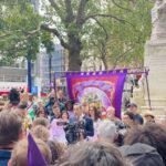 Jennifer Beals Instagram - From yesterday’s electrifying @equityuk rally. We at @SAGAFTRA are on strike so that all members can make a livable wage, and work with dignity and respect under a FAIR contract. The business has changed and like the economic repercussions around North America the middle class is being squeezed out. Currently 87%of the membership cannot qualify for our Health and Pension plan because they make less than the $26,470 needed for the eligibility threshold. Our antiquated contracts have not kept up with the cost of living, or the restructuring of the business. The AMPTP would have us believe the train has left the station, but we know that’s not true. We can stop it here and now and revise the system. We can do it together. Thank you @equityuk for having our backs.