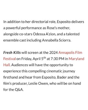 Jennifer Esposito Instagram - Fresh Kills hat- check
Another great review- check 
Lint brush- absent. 😎😂

@freshkillsfilm follow and come along for the ride to the release. 

See you all at @annapolisfilmfest next week!

And yes that hat is fly- designed by the amazing artists @sabet