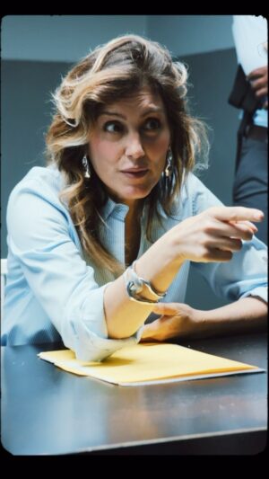 Jennifer Esposito Instagram - As our Documentary continues…Detective Billie is the lead investigator on the case for the attempted murder of Margeaux Goldrich. She is definitely a lethal weapon and master of breaking down a suspect. She is just starting to sink her teeth into Mike Goldrich, Margeaux’s 3rd husband. Mike had every reason to push Margeaux in front of a NYC Bus, starting with the 50 mil life insurance…stay tuned at 3pm for the rest of his interrogation. We will see 8 suspects over the next 2 weeks. Get your Clue hats on. Welcome to the Bittarverse…you are watching an ad for Alexis Bittar.