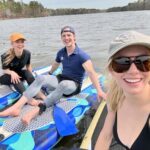 Jennifer Holland Instagram - The wind was so strong today that it’s debatable whether we were paddle boarding or sailing ⛵️, but two things are certain: Freddie Johanna are lovely, and they always have the best after-activity snacks. 🥭