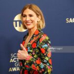 Jennifer Landon Instagram – Man, oh man! I love the humans I work with and I was just so glad to see them get recognized for their work. What an honor it has been to be a tiny part of it.  Thank you to @aliceandolivia for my suit, picked out by @carlahacken. Hair styled by @ramontgarcia with cut by @anhcotran and color by @chadkenyon. Makeup by @timmackaybeauty.
#sagawards #yellowstone @yellowstone
Ps last pic is my realizing a lifelong dream of integrating a thumbs up into a red carpet pose.