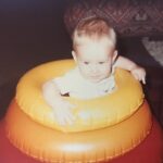 Jennifer Landon Instagram - Love pride. Hate crowds. So here’s a photo of me as a baby-gay in a 🌈 thing, flipping the bird. #pride