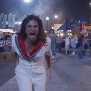 Jennifer Nettles Instagram - Family can be so complicated. To find out why Aimee Leigh is bloody and watch her sister-in-law, May May (@thekristenjohnston) chase her through the grandstand, watch @therighteousgemstones @hbo @streamonmax new season! (Wish I had gotten to keep that watermelon 🍉 jumpsuit though!;-)
