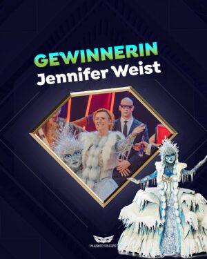 Jennifer Weist Instagram - The winner is: unsere Eisprinzessin 🤍 Sie hat all unsere Herzen zum Schmelzen gebracht, danke @yaenniverfromtheblock für diese unglaublichen Performances 🥹 #maskedsinger #TMSP7