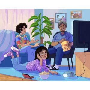 Jenny Lorenzo Instagram - These art portraits of Abuela’s Family make me so happy! If you look closely, there’s a lot of little easter eggs in each image that you’ll catch if you watched a lot of our episodes. 

Art by @danielagamba.art