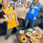 Jenny Lorenzo Instagram - #Ad Cooking up some Bibigo snacks with my partner in crime, Raiza, for the ultimate Lakers game night! #LiveDelicious #bibiGoGoGo #bibigo