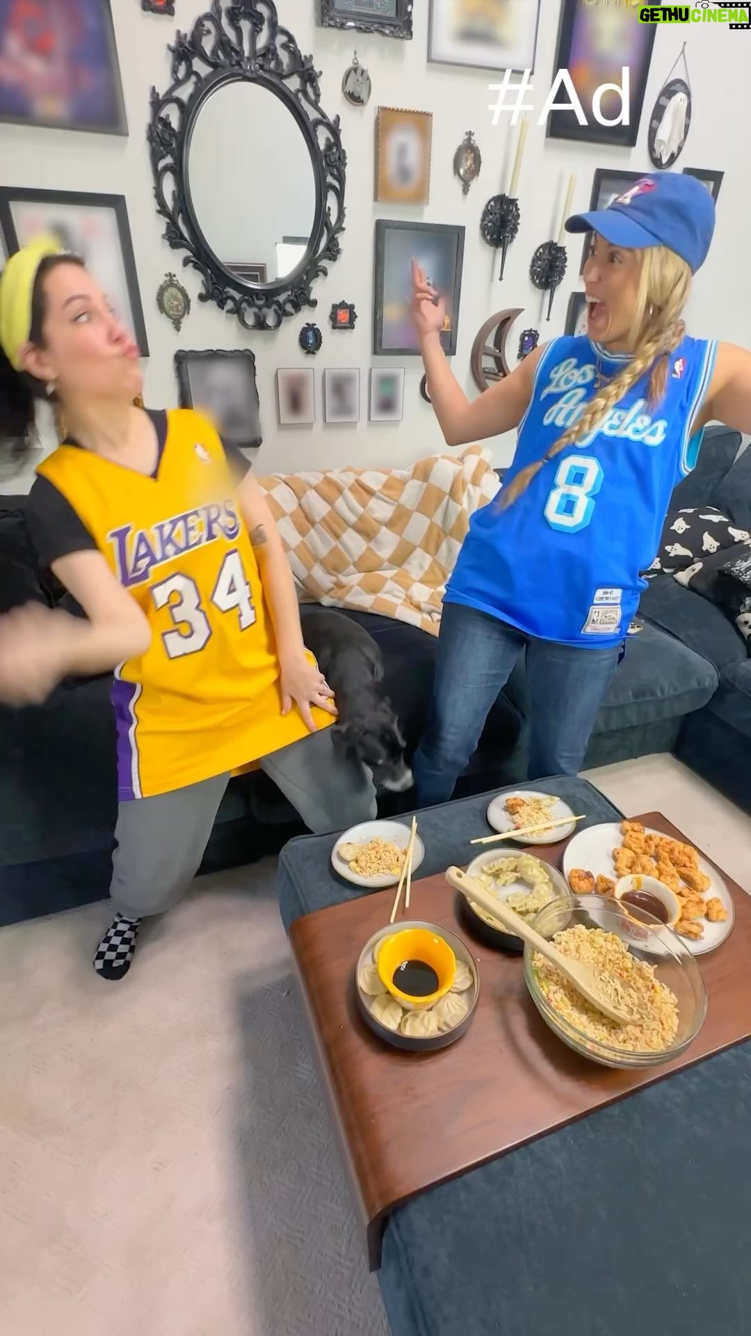 Jenny Lorenzo Instagram - #Ad Cooking up some Bibigo snacks with my partner in crime, Raiza, for the ultimate Lakers game night! #LiveDelicious #bibiGoGoGo #bibigo
