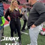 Jenny Taft Instagram – Our girl @jennytaft is joined by HC @day.ryan post @ohiostatefb W‼️