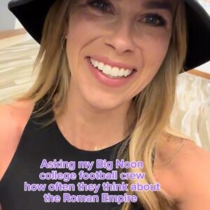 Jenny Taft Instagram - If someone could please explain to me why men think about the Roman Empire as much as they do … that would be great! 🤣 #romanempire #cfb #collegefootball #tvreporter