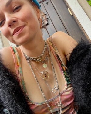 Jess Bush Instagram - Ok wait I have found my jewellery soul mates @erminenewyork . Every piece is handmade by Sylvie and Raphael in their workshop under the store in Nolita. Sylvie helped me pick these out. Stacked with my queen bee bolo 😍 I feel so vibey I could for sure shoot sexy lasers from my eyes. I’m obsessed.