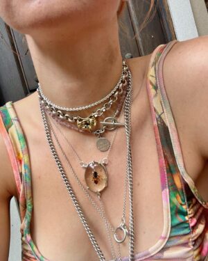 Jess Bush Instagram - Ok wait I have found my jewellery soul mates @erminenewyork . Every piece is handmade by Sylvie and Raphael in their workshop under the store in Nolita. Sylvie helped me pick these out. Stacked with my queen bee bolo 😍 I feel so vibey I could for sure shoot sexy lasers from my eyes. I’m obsessed.