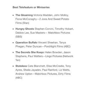 Jessica De Gouw Instagram - Woke up to the news that Operation Buffalo AND The Secrets She Keeps are nominated for AACTA awards, for Best Telefeature or Miniseries 🥳🥳🥳
Add to that, @ewen_leslie is up for best actor for Operation Buffalo, for his brilliant Leo Carmichael. 
Congratulations to all the wonderful nominees, I am beyond proud that our shows stand alongside such incredible work and talent. @aacta 
 #thesecretsshekeeps #OperationBuffalo #aacta

📸 by Matt Nettheim
