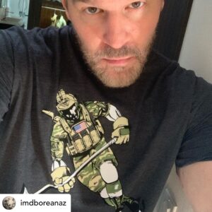 Jessica Paré Instagram - cool shirts for a great cause.  Posted @withrepost •  @imdboreanaz Teaming up with @thirtysecondsout with a limited run on this beauty of a t shirt: “DB cross over attack” proceeds of the sales will go to @k9sforwarriors So get yours  before they are all gone.  Link in Bio🇺🇸