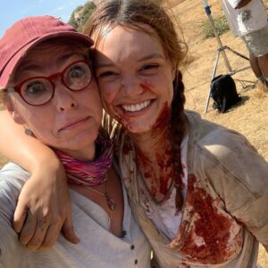 Jessica Sutton Instagram - got my carrie moment 🩸
•
I would eat goo for you any day @emjaybassett 
•
#rogue available on-demand worldwide,  @dstvza @showmaxonline
