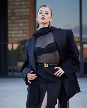 Jessica Alexander Instagram - thank you for having me in berlin @ysl @anthonyvaccarello 🖤