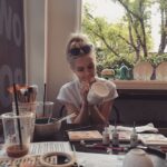 Jessica Amlee Instagram - Painting a turtle mug is serious business 👩🏼‍🎨😂 #focus #turtlemug