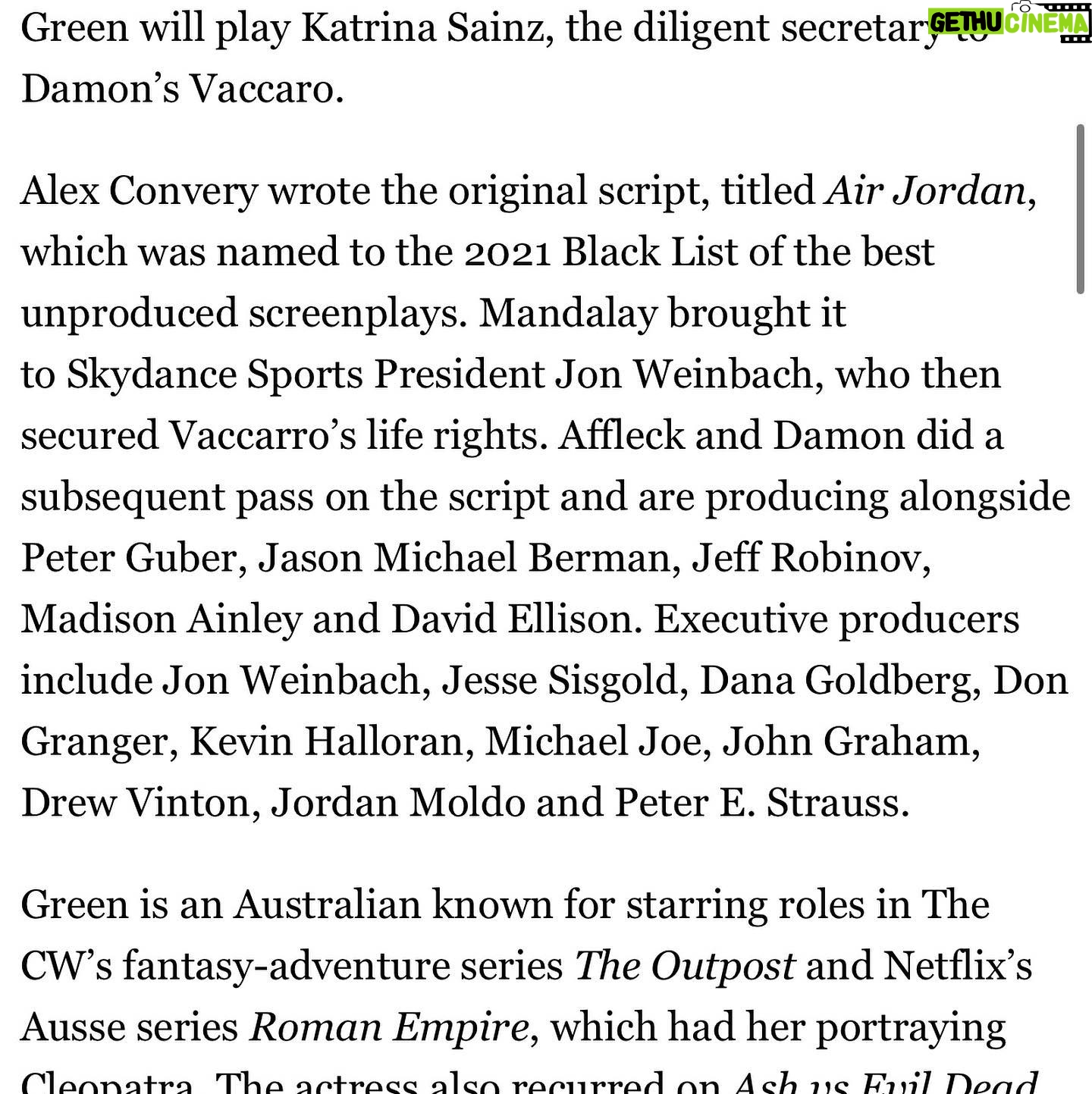 Jessica Green Instagram - What a dream come true to be part of this cast. ✨