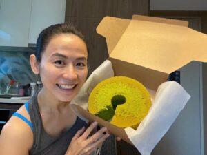 Jessica Hester Hsuan Instagram - One delicious pandan cake from my sweet friend! 😘 @michelle_saram  @mad_about_pandan_cake