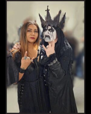 Jessica Pimentel Instagram - Happy happy birthday to the great @kingdiamond !!!! His work truly had a hand in shaping who I am today.  Also, he's probably one of the nicest people I've ever met in my life and gave me some heart to heart advice in dealing with a very difficult problem in my personal life. He didn't have to but he took his time to make sure I was okay..
 Long live The King! May we all rejoice! 
👑💎👑💎👑💎👑💎
🖤💀🖤💀🖤💀🖤💀 
#kingdiamond
@mercyfulfatecoven