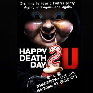 Jessica Rothe Instagram - TOMORROW! 6:30 PM PT (9:30 ET) join me, @thechrislandon and special guests for a Twitter watch party of @happydeathdaymovie brought to you by @headcountorg and those of you who registered to vote!!! ❤️ I’ll be logging onto IGLive before at 6 to answer your questions, tell behind the scenes stories, eat snacks, and just have a grand ol time. You can find the movie to rent on @amazonprimevideo for $3.99 or watch it for free on @amazonprimevideo or @hulu if you have a Cinemax subscription (or if you do a free trial for seven days). Be there! Or be...well, not there. Byeeeeeeee ❤️❤️❤️