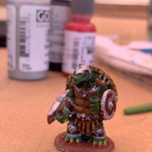 Jessica Rothe Instagram - Last night a fully painted GROCK (a warrior tortle who worships Dwayne “The Rock” Johnson- obvi 🐢🗡😂) made his debut in our D&D game. I’m obsessed. Thanks to @eclem for the model, for convincing me to paint him, and to @zach.rothenberg and @laure_mew for my new dice swaggggg ❤️🤓 #dnd #therock #paintingfigurines