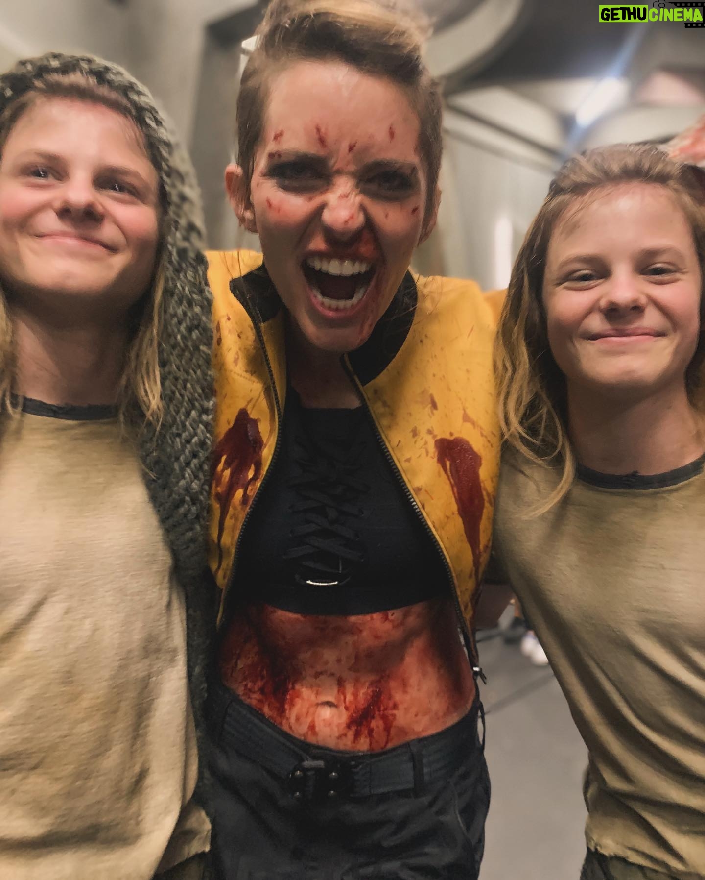 Jessica Rothe Instagram - BOY KILLS WORLD IS HERE!!!! This film was a labor of love from so many wonderful people and I am beyond proud to be a part of it. Love to the cast, our producers, our brilliant director @moritz_mohr and a HUGE shout out to my trainer @jkzenfit and my two amazing stunt doubles @jacquelinegeurts and @nadinetheron_stunt for transforming me into an absolute badass πͺπΌπ₯π₯· #boykillsworld Now Playing in Theaters π¦ π€ π