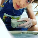 Jessica Rothe Instagram – Learning to throw more clay and less shade (As you can see the latter is easier than the former). Thanks @pot_la for renting me this amazing wheel thats keeping me sane while I #socialdistance ❤️ #pandemicpottery #stayhome