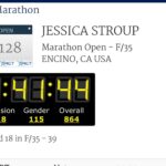 Jessica Stroup Instagram - Wow. What an emotional day. I knew I’d probably cry out of sheer exhaustion but I was flooded with so much joy, so much pride, so much gratitude and SO MUCH RELIEF that I’m still blurry eyed today. After training 18 weeks with a goal of finishing the @lamarathon in under 4 hours, seeing that clock say 3:41:44 was nearly unbelievable. Huge thanks to my friends and family who came out to support me, whether in person or in their energy. I love you. You believed in me when I doubted it all and for that I am forever grateful. — PHOTOS (1) On the phone with my dad sharing the good news. (2) Pumped to be rounding the corner on Mile 15. (3) Ridiculously nervous but feeling strong early before the start. (4) Being consoled after finishing. Ouch. (5) Bursting into tears right after crossing finish line. (6) 🥳 Also, shout out to @becsgentry for being an incredible inspiration to me. 😭😝💪🏻 #strongwomen