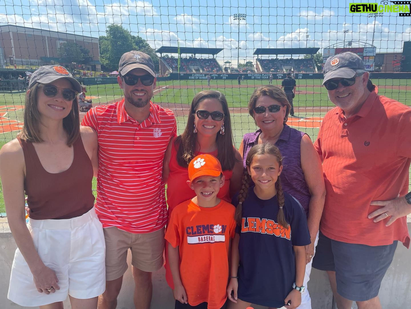 Jessica Stroup Instagram - Big bro threw out the first pitch at the Clemson baseball game yesterday and I got to relive my childhood spent running around baseball fields trying to catch fly balls in 94 degree heat.