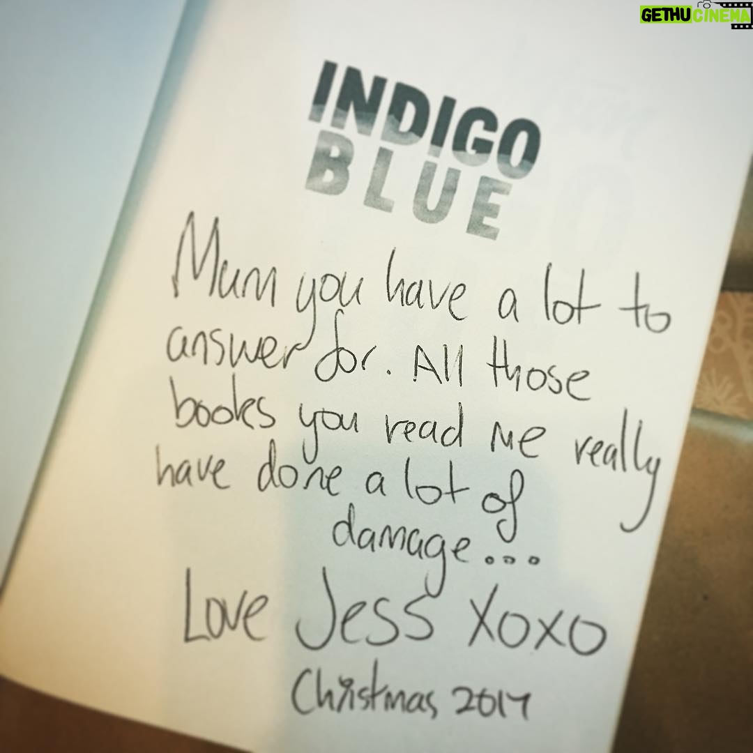 Jessica Watson Instagram - Mum was one of the (lucky?) few to receive an early copy of Indigo Blue for Christmas. If I can share one piece of totally unsolicited, and unqualified parenting advice, it's that reading to your kids is a very dangerous thing to do. Books have been the inspiration for my most crazy ideas, including this one - my own very soon to be available middle grade novel. 😂 #parenting #parentinghacks #novel #fiction #books #reading #mglit #middlegrade #middlegradebooks #storytelling #bookish #indigoblue