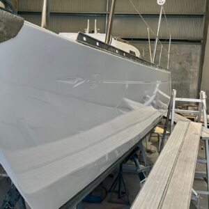 Jessica Watson Instagram - Credence Part 2. 

Engine overhaul and fixing of important structural things underway and so much shiny new paint. 

📷: 
1. Absolute happy place (what’s wrong with me) 
2. Sister of the century for epic Easter sanding and painting. Poor sis (not pictured - me also in same state) 
3. Sanding recovery 👌
4. The return of forewoman Fae (not happy that Aunty’s boat is no longer pink) 
5. Topsides or mirror? ✨✨✨
6. Important details 💛💛💛
7. Latest engine “progress” photo.. 🤔

🎬 Rolling credits:
- Heroic sister Emily 
- Brother-in-law Nick, actually working hard despite  concerning progress photo 
- Gen, nothing better than catch ups over a paint bush 
- Roy and Karen for the continued incredible food and care
- Mum again for driving Fae 
- @everythingmarineaus (going above and beyond with the hot tip that I should mix the paint.. I shouldn’t be admitting that 🤦‍♀️🤣)
- @blackpondmarine 

#sparkmanandstephens34
