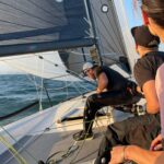 Jessica Watson Instagram - Summer twilight sailing 👌🩴🎉⛵️ #melbourne ❤️ @sandringhamyachtclub @cape31class