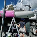 Jessica Watson Instagram - Credence Part 1. (This is going to take a while - patience*, please) *Directed at self. The making of Credence, formally known as the #truespirit actress “Pink” - not to be mistaken for the “real” Ella’s Pink Lady who has retired at the @queenslandmaritimemuseum. 📷 A few behind-the-scenes snaps so far: 1. Getting out of character and back to her roots ⛵️ 2. & 3. Forewoman Fae 🔨 4. Now that’s progress👌 5. S&S 34 things, just ❤️ 🎬 Credits to date: - Niece Fae, of course, and Gugu for driving Miss Fae - Everyone for listening to me talk about (obsess over) Credence - Roy, Karen and Sara for feeding (extravagantly) and housing exhausted owner (Credence being an energising, not exhausting factor) - Scotty and everyone at @everythingmarineaus (biggest thank you reserved for the poor person who has to work inside the lockers) - The legend that is ⚫️ Joe - Everyone at @theboatworks including passers-by, for icy water deliveries and finger-destroying sticker removal assistance! - Brother-in-law Nick (not sure any tools have been lifted yet, but better start on the thank you’s early 🔧😬😏). #sparkmanandstephens34 @sparkmanstephens_association @sparkman_and_stephens