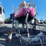 Jessica Watson Instagram - Credence Part 1. (This is going to take a while - patience*, please) *Directed at self. The making of Credence, formally known as the #truespirit actress “Pink” - not to be mistaken for the “real” Ella’s Pink Lady who has retired at the @queenslandmaritimemuseum. 📷 A few behind-the-scenes snaps so far: 1. Getting out of character and back to her roots ⛵️ 2. & 3. Forewoman Fae 🔨 4. Now that’s progress👌 5. S&S 34 things, just ❤️ 🎬 Credits to date: - Niece Fae, of course, and Gugu for driving Miss Fae - Everyone for listening to me talk about (obsess over) Credence - Roy, Karen and Sara for feeding (extravagantly) and housing exhausted owner (Credence being an energising, not exhausting factor) - Scotty and everyone at @everythingmarineaus (biggest thank you reserved for the poor person who has to work inside the lockers) - The legend that is ⚫️ Joe - Everyone at @theboatworks including passers-by, for icy water deliveries and finger-destroying sticker removal assistance! - Brother-in-law Nick (not sure any tools have been lifted yet, but better start on the thank you’s early 🔧😬😏). #sparkmanandstephens34 @sparkmanstephens_association @sparkman_and_stephens