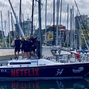 Jessica Watson Instagram - It’s getting serious now! 2 sleeps till the @officialrolexsydneyhobart start (the whole🎅 thing between now and then feels a bit irrelevant, but Merry Christmas nonetheless!). 

To follow along: 
- Race tracker link in bio 
- The Seven Network will broadcast the start, 1300 AEDT Boxing Day 
- For those outside Australia, keep an eye on @officialrolexsydneyhobart socials for streams and replays 

Biggest thanks for every donation to the @strokefdn (link in bio). A stroke impacts someone every 19 minutes in Australia and most people don’t realise that 30% of these are younger people. 

So glad to be doing this with such a great bunch. Longer crew bios over on @azzurroyachtracing, here’s my summary: 

Jack, @jackkliner our calm voice of reason, skipper and owner, aka fellow S&S 34 ‘tragic’ (in the words of @barkarate our chat on the latest ep. live now - link in their bio) 

Sam, navigator, long suffering mate, so glad to be doing this with you @sam_d.9523 

Annie, @annieeastgate tactician and absolute all round legend

Xav, @xavier.doerr where to start.. boat captain, utterly endless supply of stories, heart of gold 

Steve, @steverquiros trusty bowman, already notorious for his salopette wearing ways 

📷: 
1. @zhikglobal 
2. Thanks for the photo @2birds2hobart and good luck for the race! 
3. Final addition to our crew gear 🧢 Absolutely thrilled to have @mtatravel onboard - you wouldn’t go anywhere without them! 

@netflixanz 
@mtatravel 
@alanamariajewellery 
@zhikglobal 
@goldcoastcitymarina 
@dimensionpolyant 
@hobartwhisky 
@clubmarine_insurance 
@wrap_it_marine 
@southernseasmarine 

#rolexsydneyhobart #rolexsydneyhobartyachtrace #RS2H #RS2H2023 #truespirit #netflix #strokefoundationaustralia #preventstroke #fightstroke #sparkmanandstephens #zhik #zhikteam