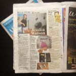 Jessica Watson Instagram - There's something a little distracting about seeing a familiar face grinning back at you while flicking through the weekend papers. Oh and sorry Tom.. 😬😏