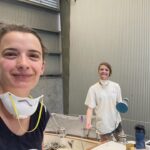 Jessica Watson Instagram - A very different Easter. 🛠️ ➡️⛵️ 📷: 1. Final twilight sail for the season 2. & 3. Spot the Queenslander🧣😂🤰💙 4. This time last year - brutal sanding boot camp (thanks sis!)